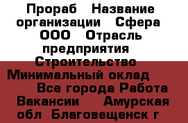 Прораб › Название организации ­ Сфера, ООО › Отрасль предприятия ­ Строительство › Минимальный оклад ­ 50 000 - Все города Работа » Вакансии   . Амурская обл.,Благовещенск г.